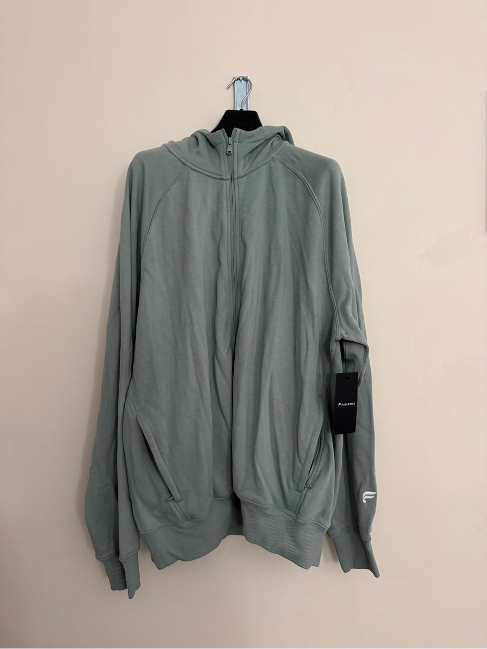 Fabletics Men's Zip-Up Hoodie in Sage Green